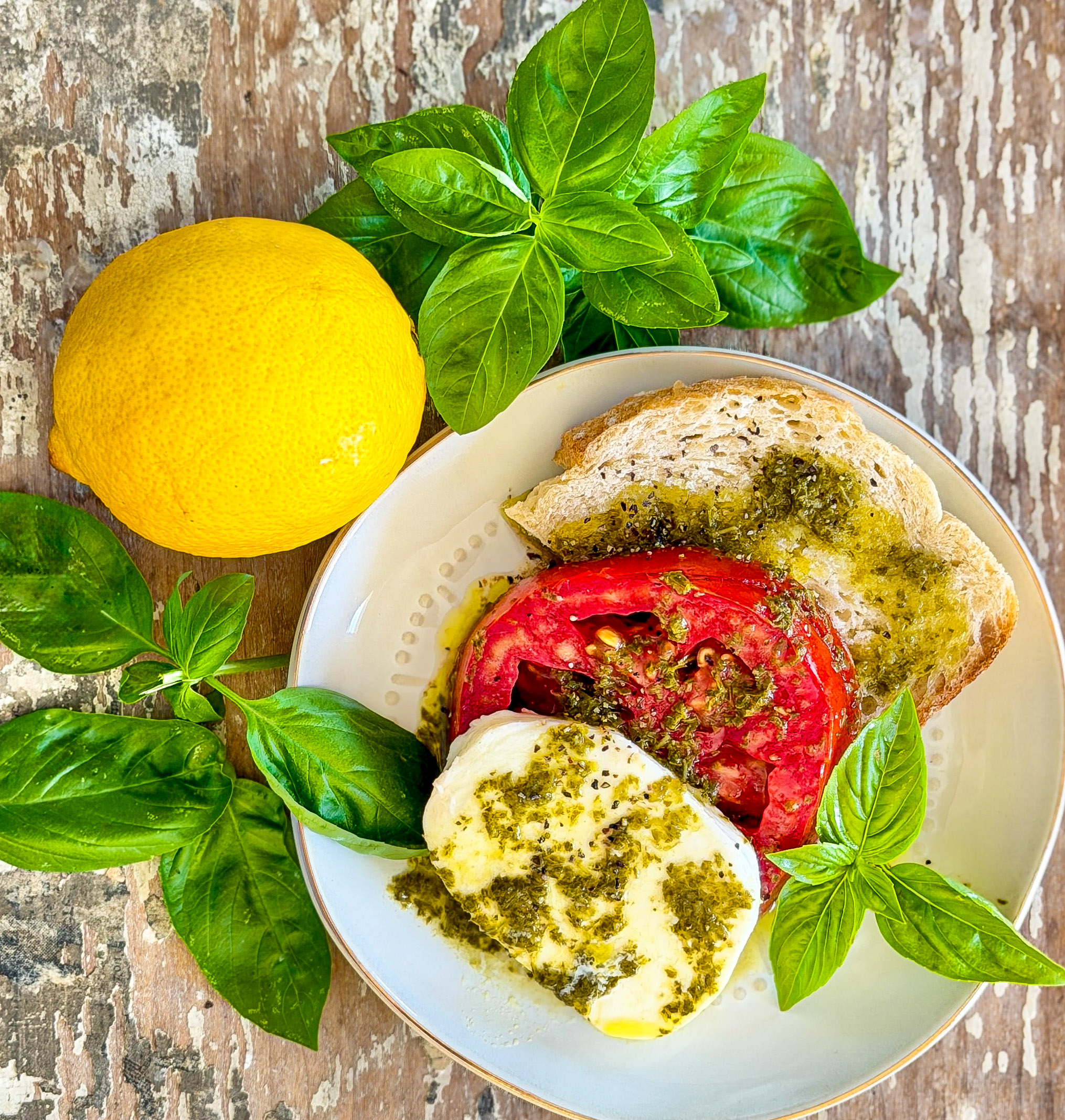 Caprese Salad with Lemon Basil Vinaigrette