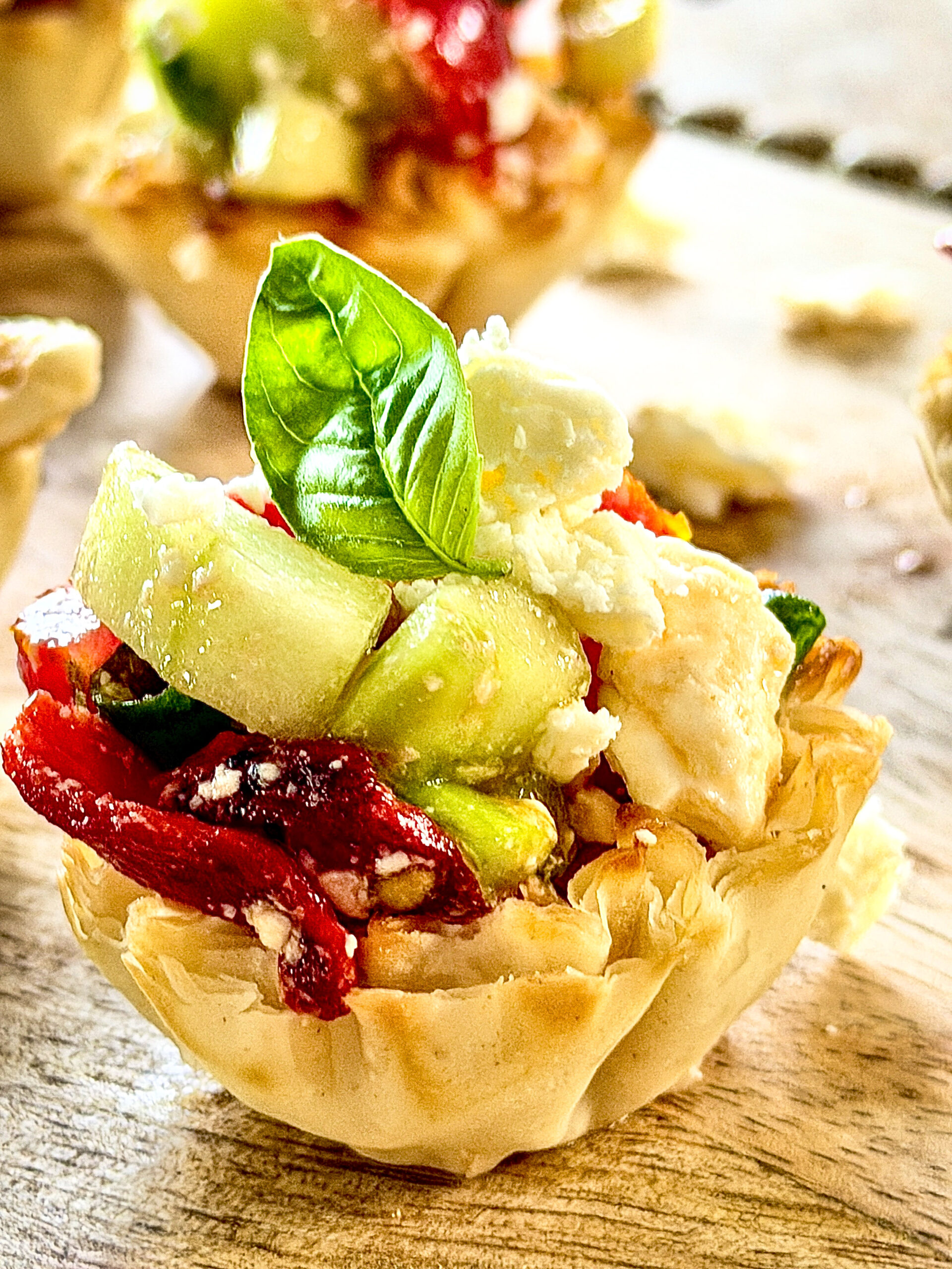 Cucumber, Tomato, & Feta Phyllo Cups