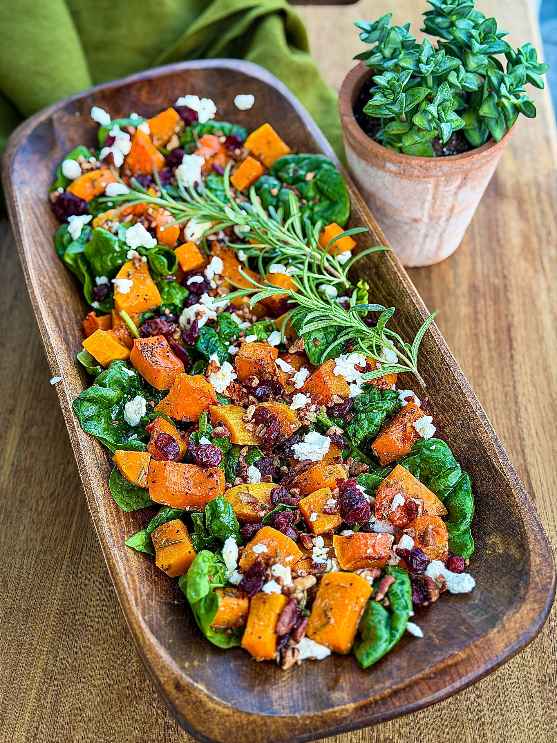 Butternut Squash Spinach Salad